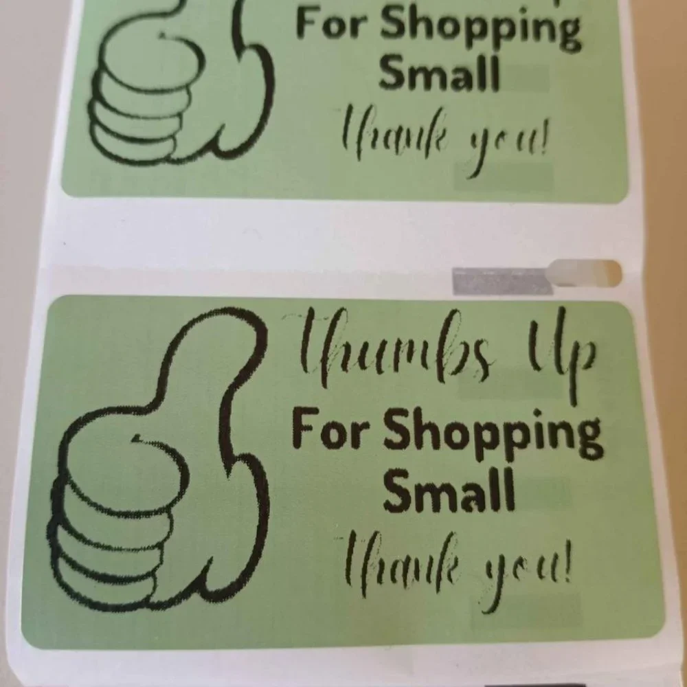 💙100 Thumbs Up- Shipping Labels Thermal Packaging Stickers 2.25